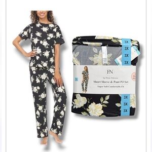Flora Nikrooz Womens 3X 2 Piece Short Sleeve Top and Pants Pajama PJ Set
